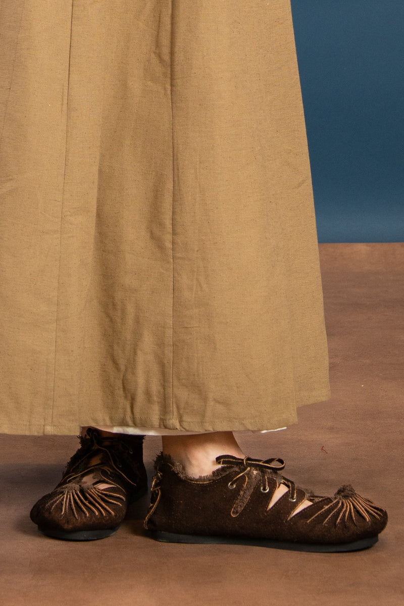 Middeleeuwse sandelen met rubber zool