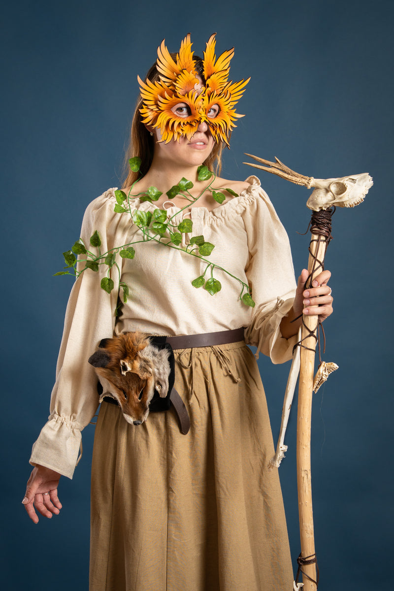 maschera uccello in pelle 