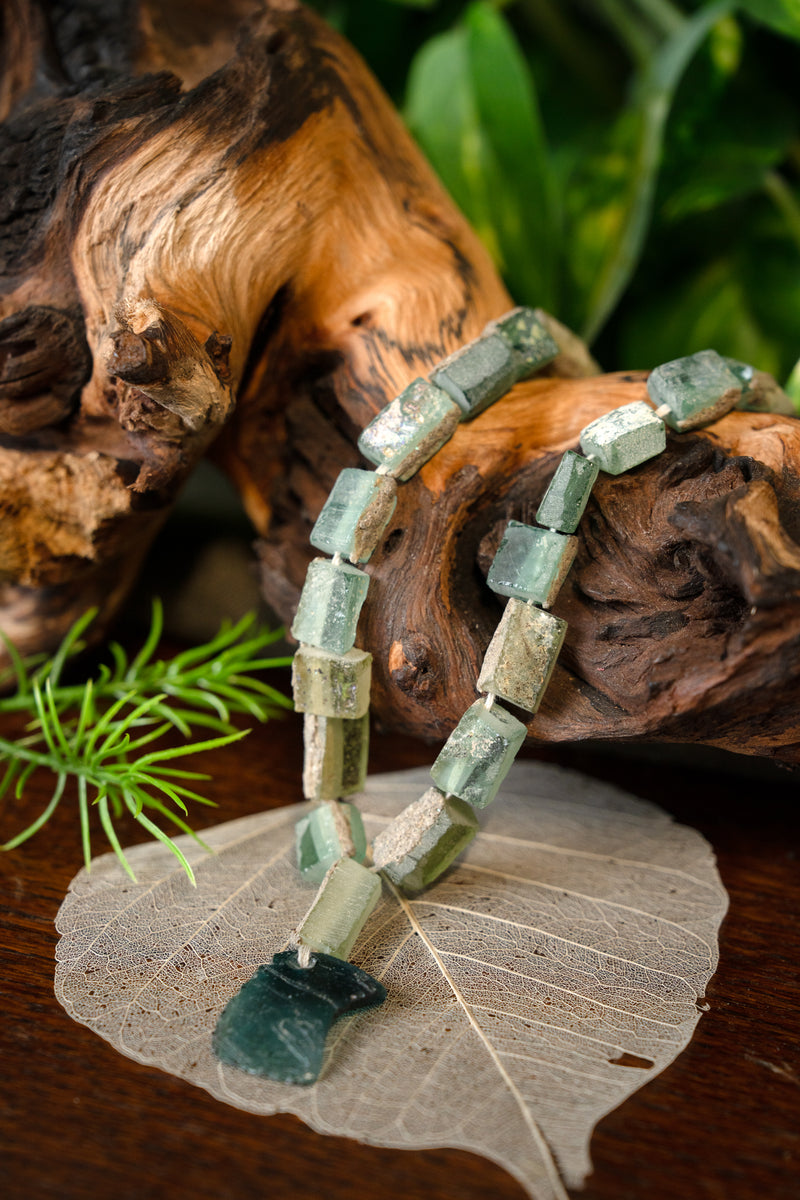 Glasperlen Wikingerkette, 35 Perlen 