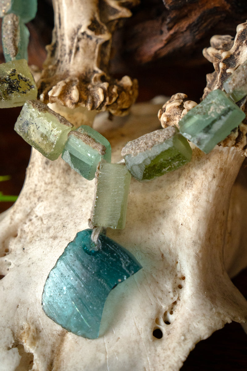 Glasperlen Wikingerkette, 35 Perlen 