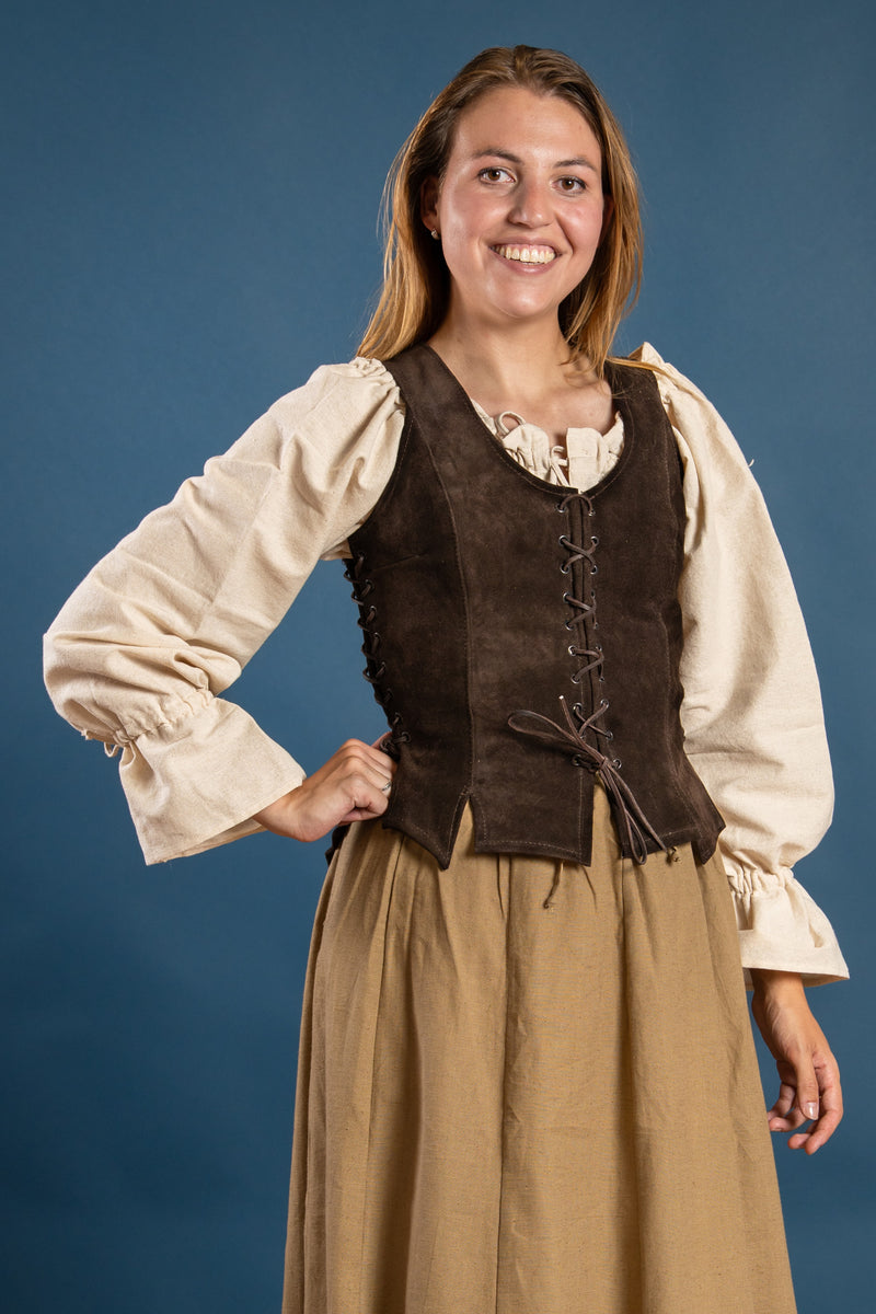 Cathy lijfje, suède, bruin