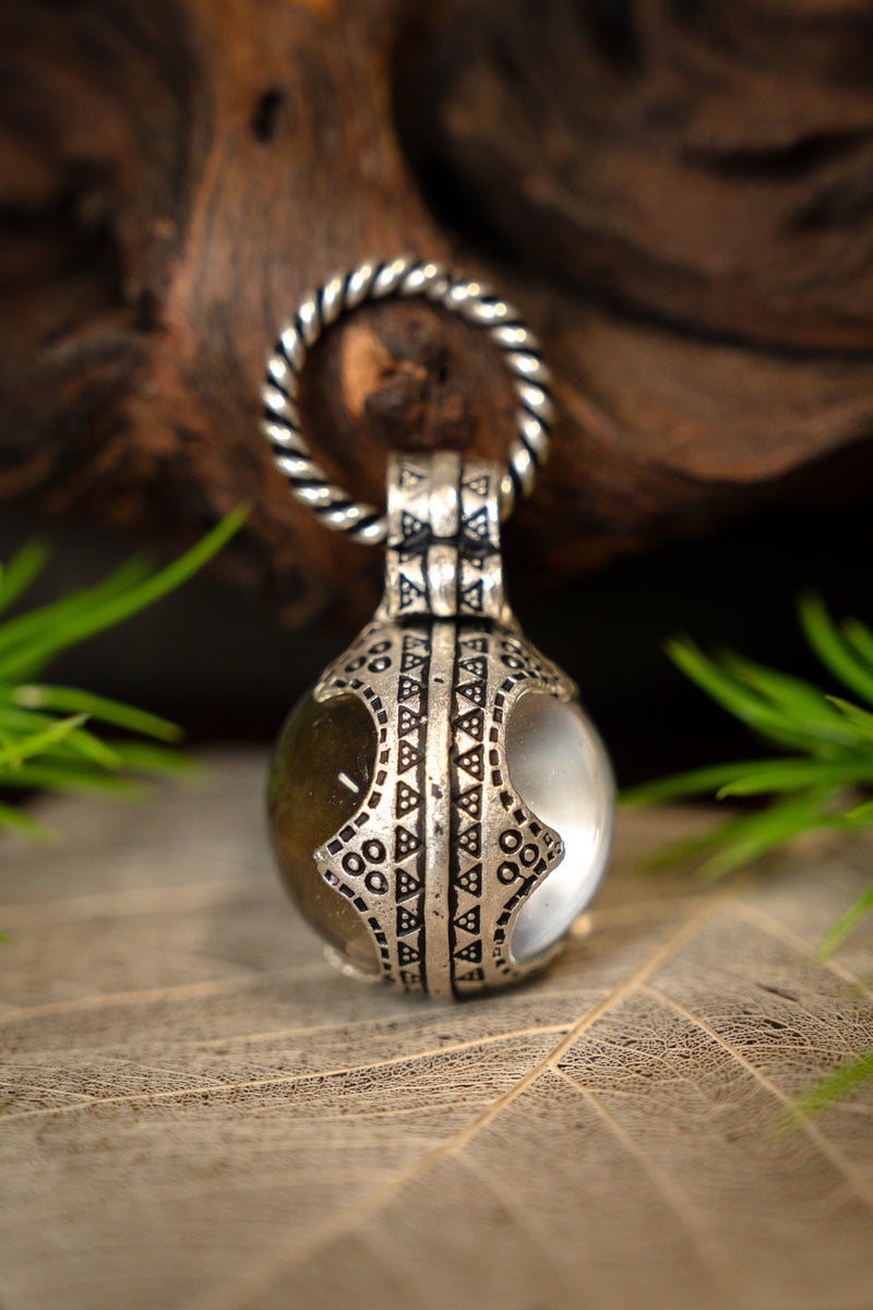 Gotland Wikingerbergkristall M, versilberte Bronze 