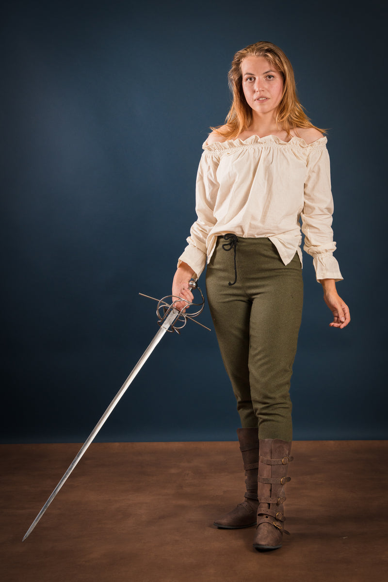 Dames broek Skjoldehamm, olijfgroen, wolmix