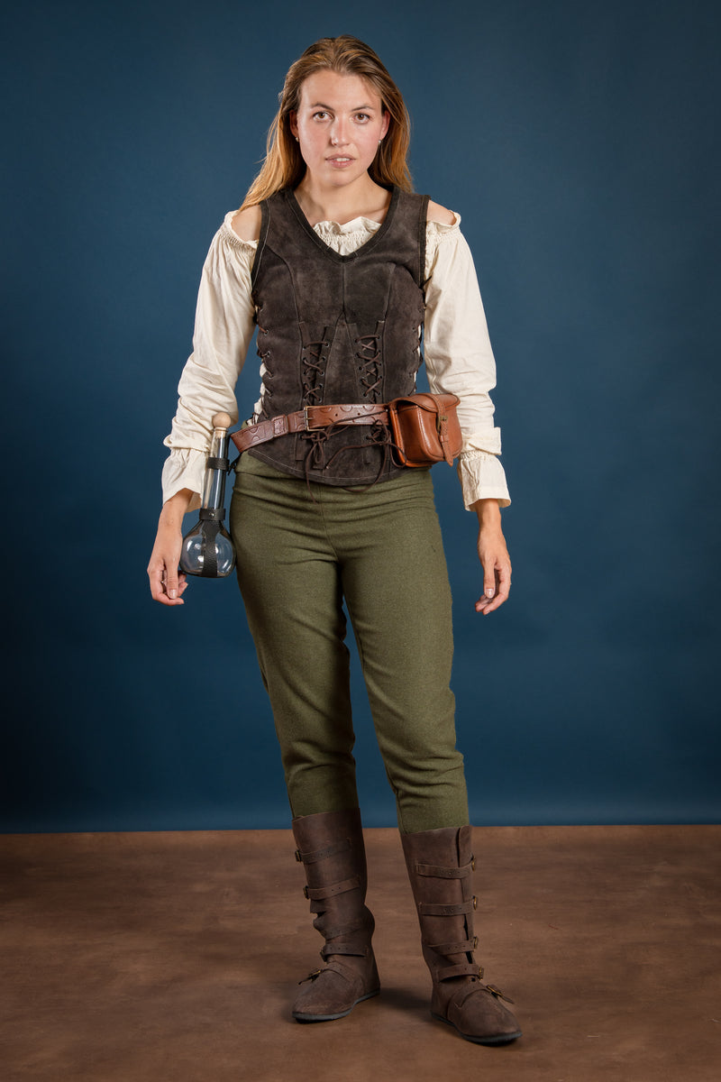 Dames broek Skjoldehamm, olijfgroen, wolmix