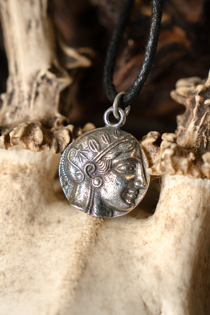 Græsk mønthalskæde Athena, tin 