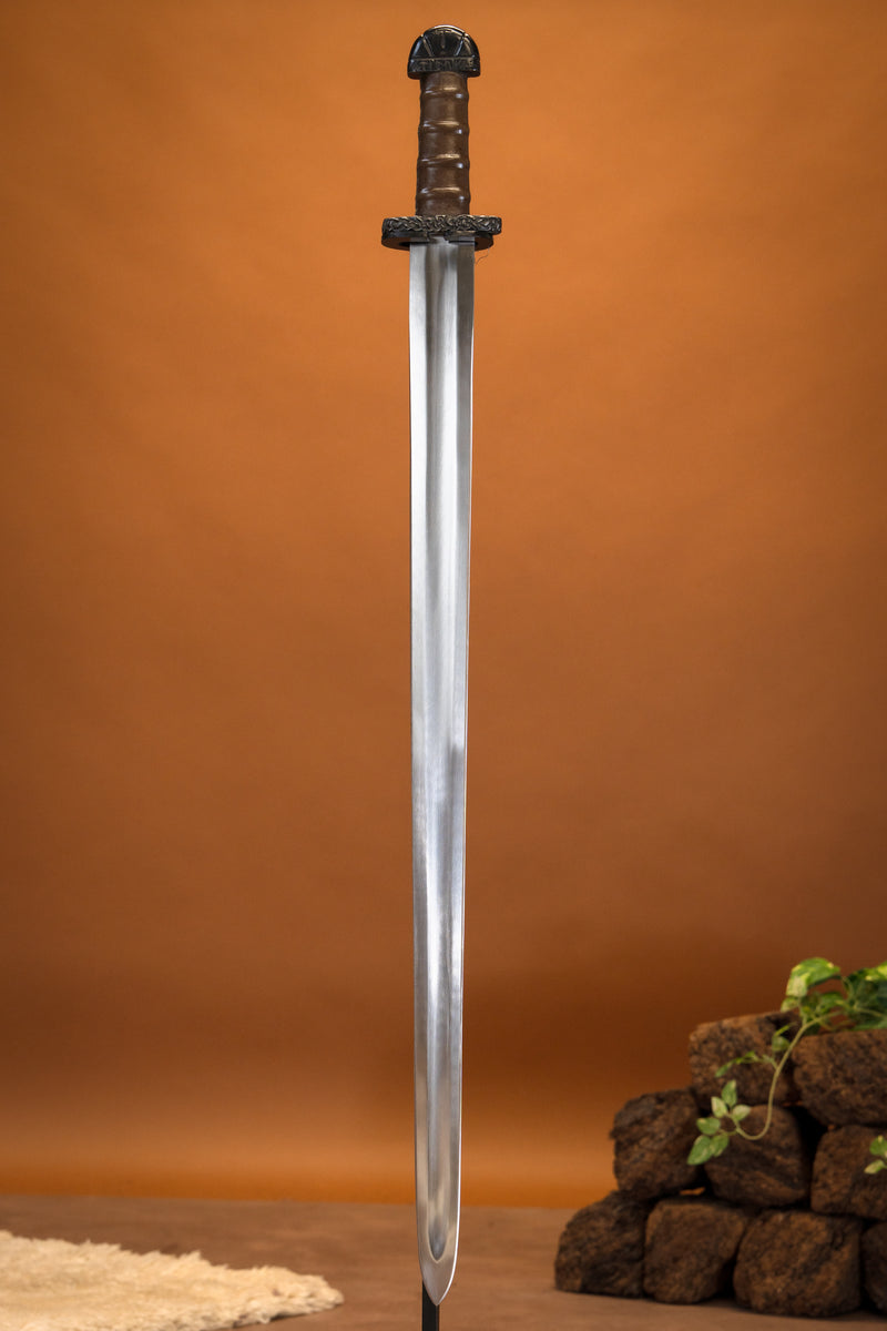 Vikingzwaard Bjorn met luxe schede, semi-scherp