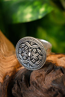 Birka bague Viking style Borre, bronze argenté 