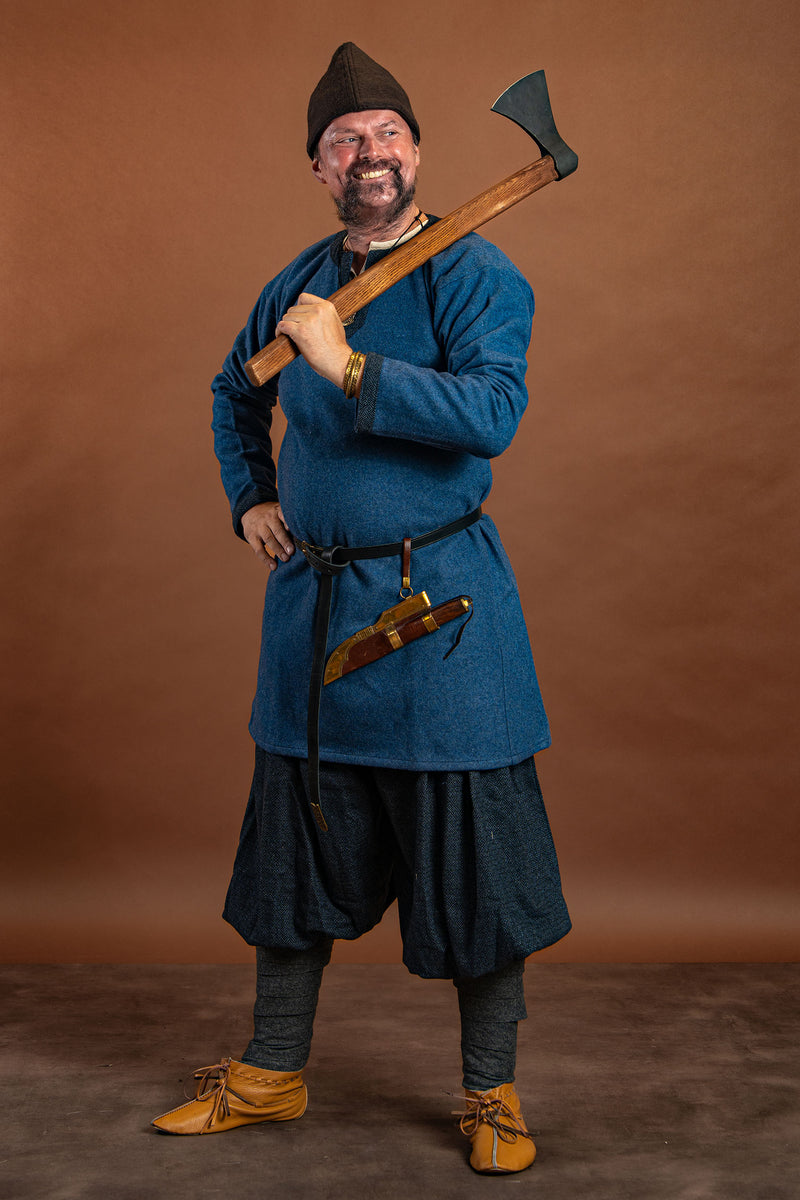 Vikingbyxor Oseberg, ullblandning, blå 