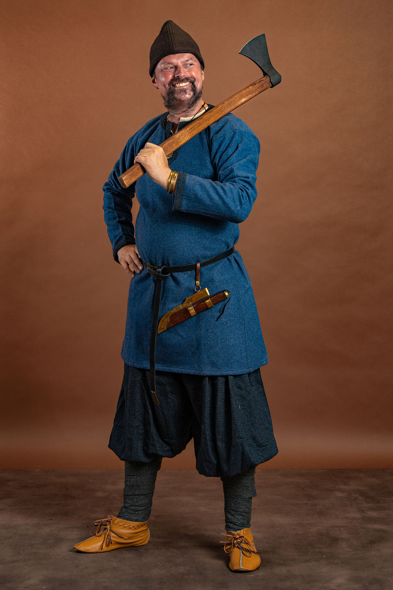 Viking tuniek Guthrum, wol, blauw