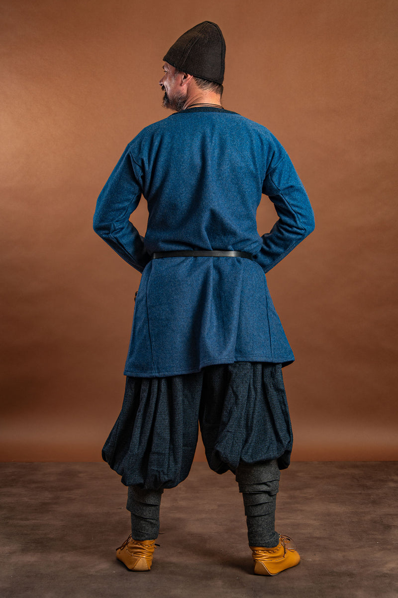 Viking tuniek Guthrum, wol, blauw