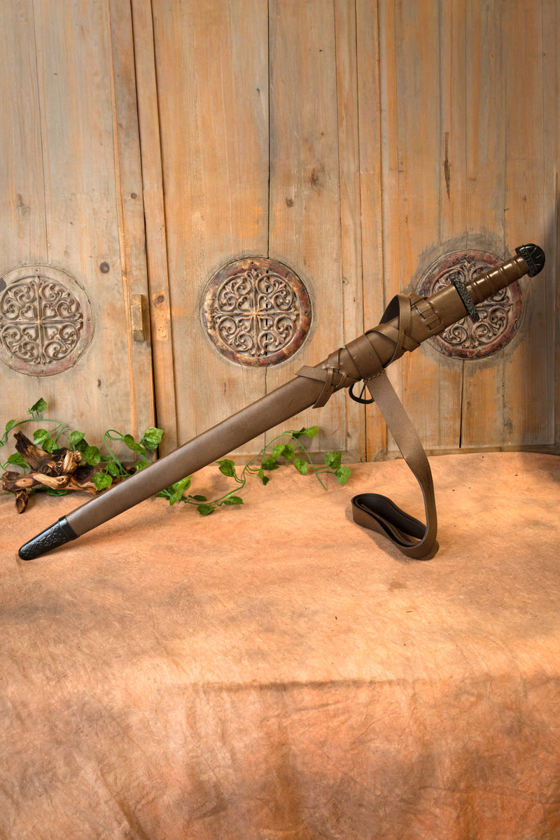 Vikingzwaard Bjorn met luxe schede, semi-scherp