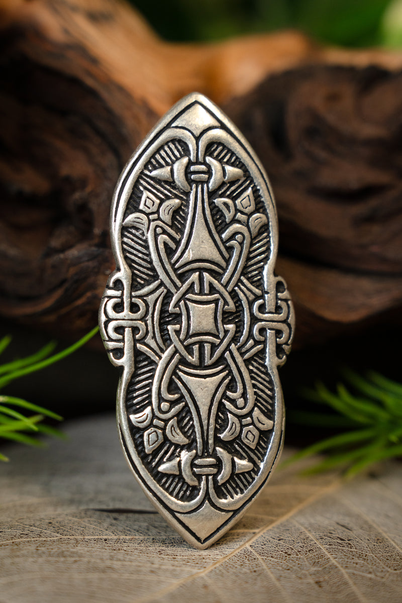 Birka Viking fibula, verzilverd brons