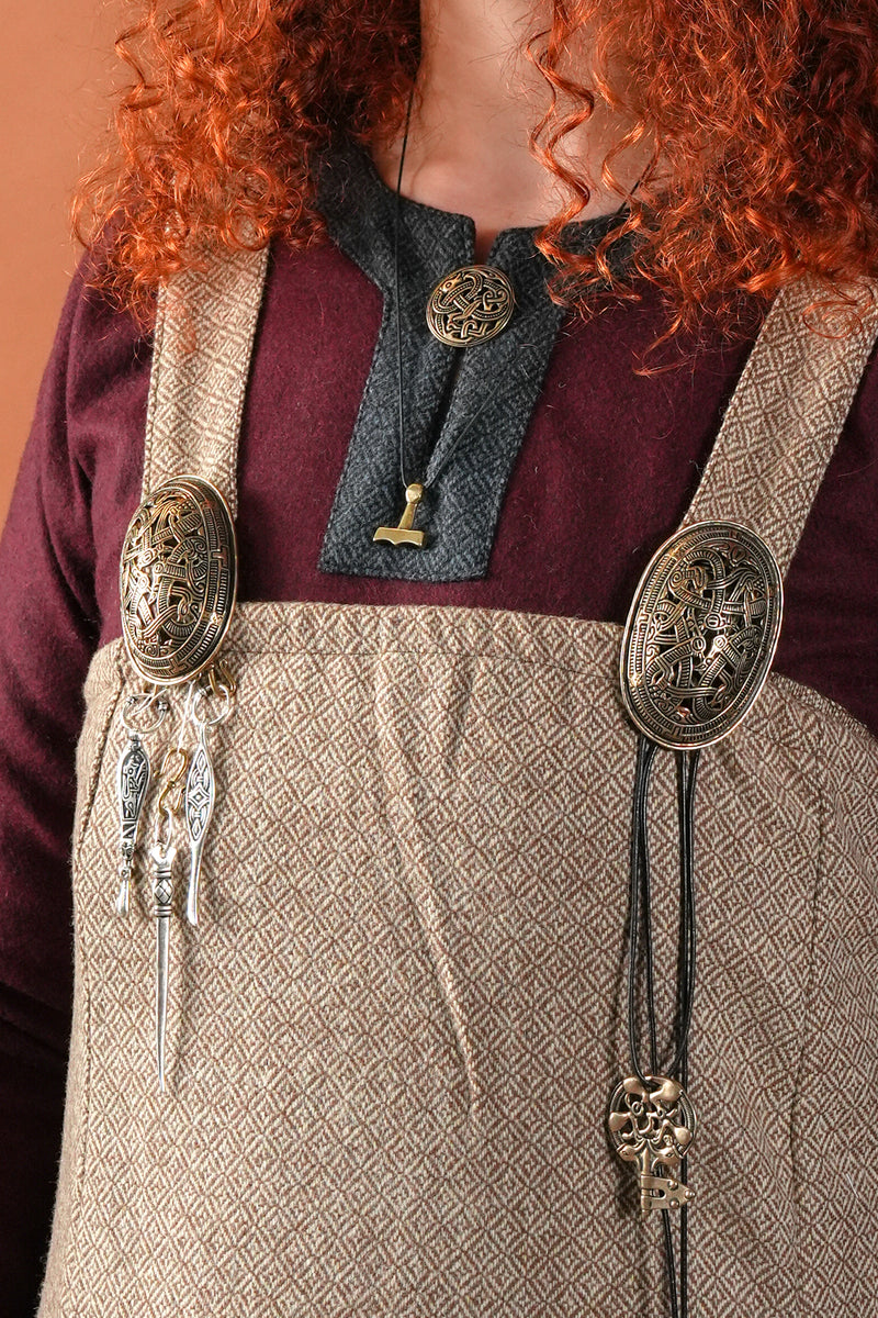 Viking schildpad broche Jellingestijl, brons, prijs per stuk