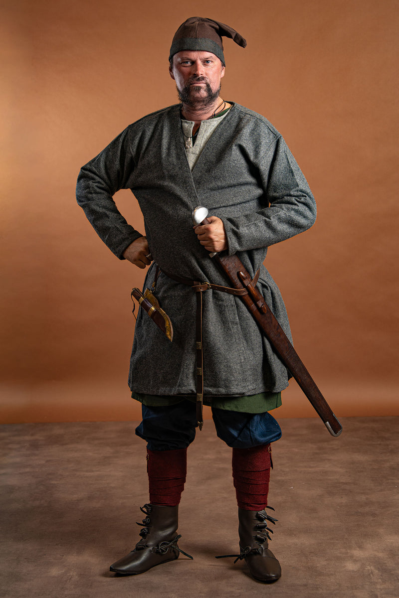 Kaftan Gustav, grijs, wolmix