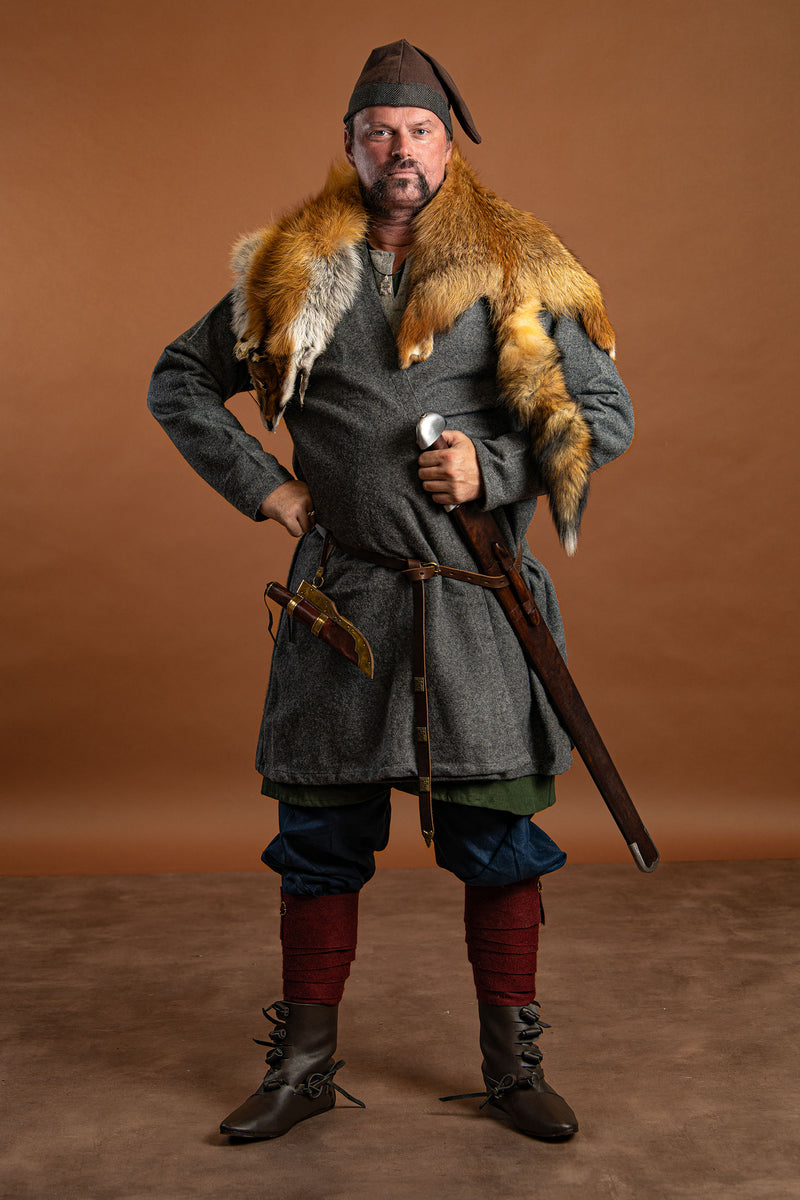 Kaftan Gustav, grijs, wolmix