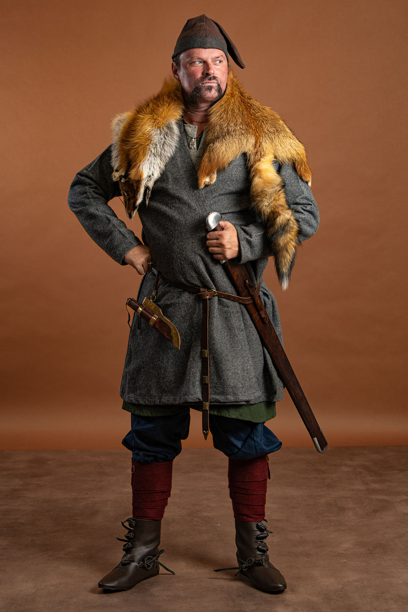 Kaftan Gustav, grijs, wolmix