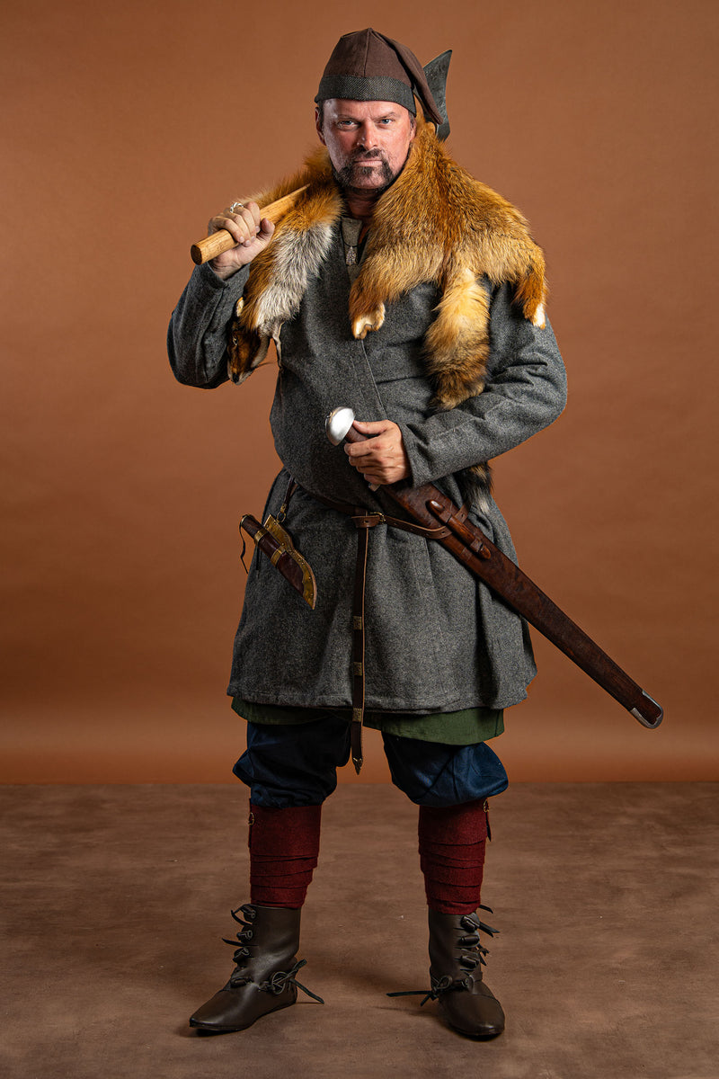 Kaftan Gustav, grijs, wolmix