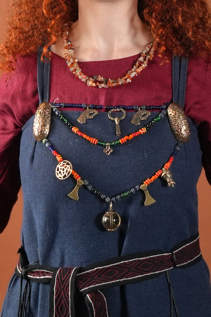 Wikinger Bartaxtschmuck, messing, Zamak 