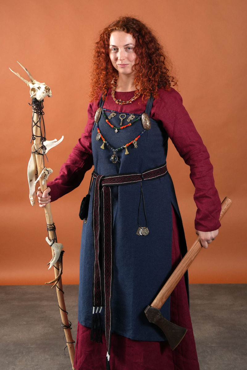 Wikingerkleid Helga, Leinen, rot