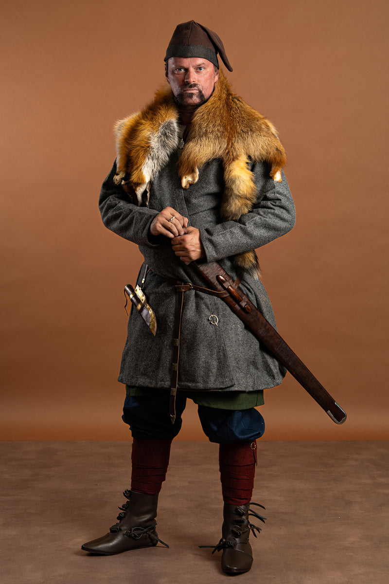 Kaftan Gustav, grijs, wolmix