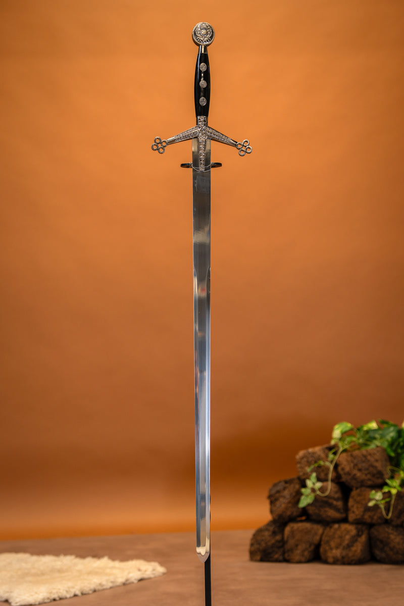 Claymore avec fourreau, semi-tranchant 