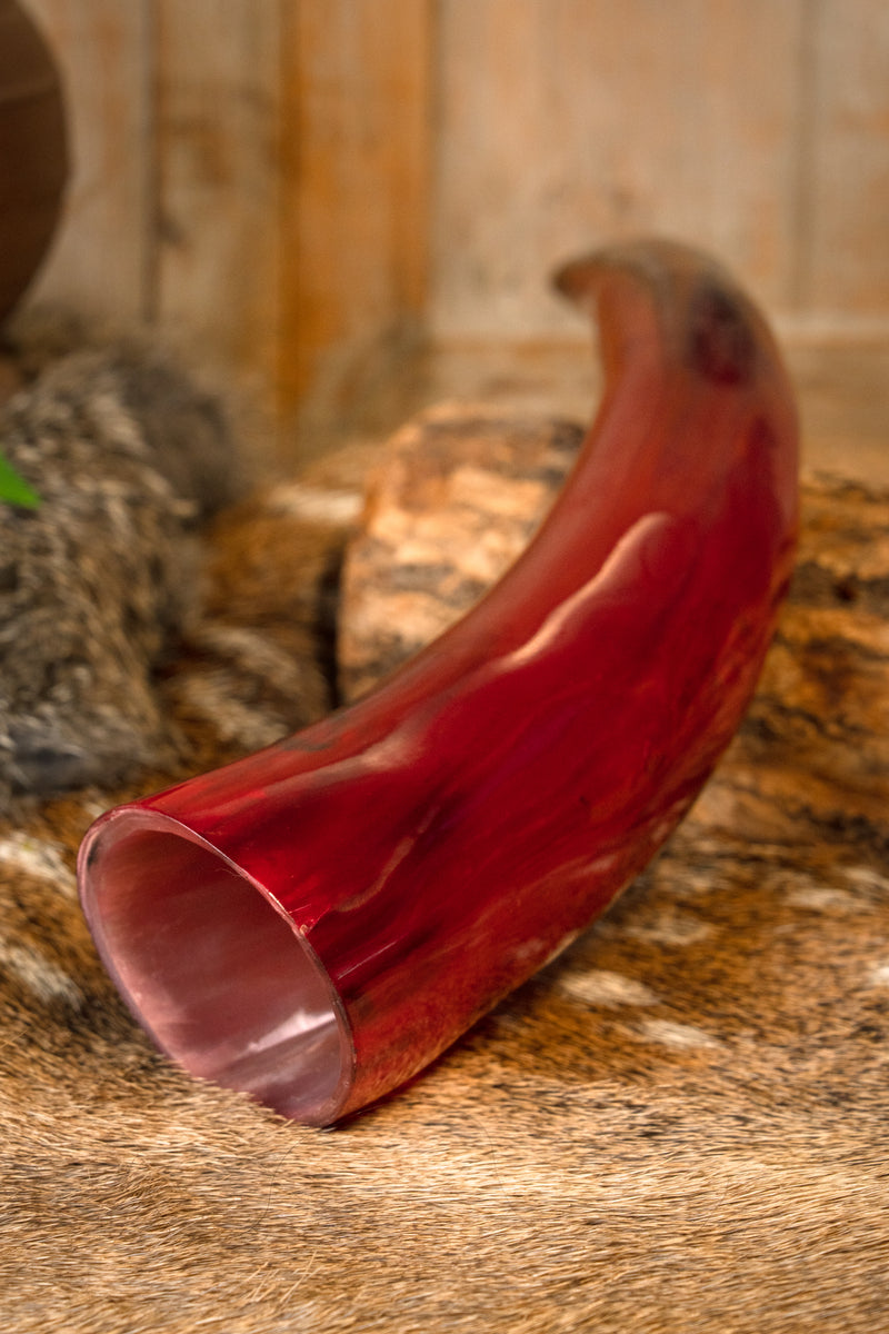 Devilish drinking horn with luxurious drinking horn holder, 300-500 ml