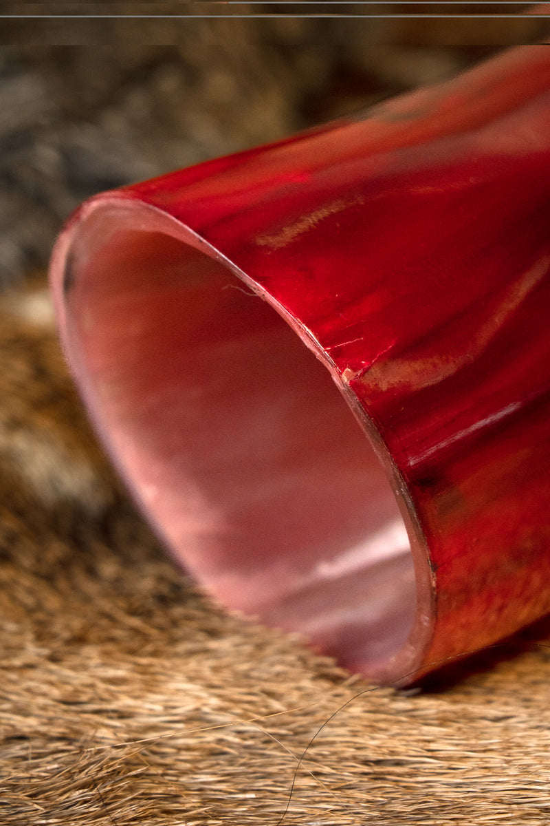 Devilish drinking horn with luxurious drinking horn holder, 300-500 ml