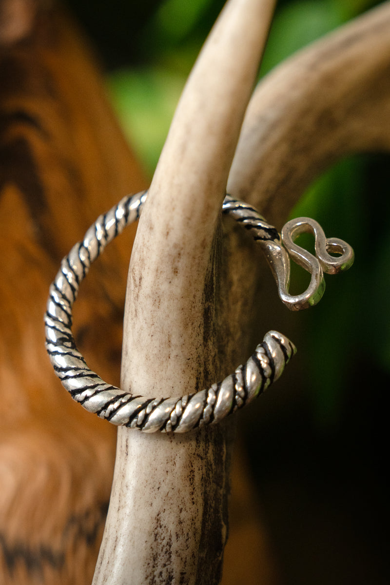 Decorated Slavic temple rings, silvered bronze