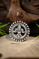 Medieval brooch fleur-de-Lys, silvered bronze