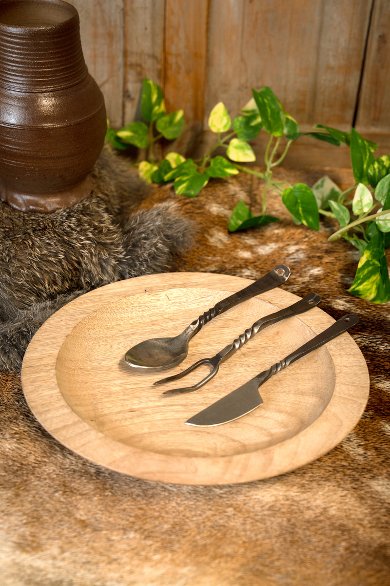 Bestekset Landsknecht met hoes, roestvrij staal