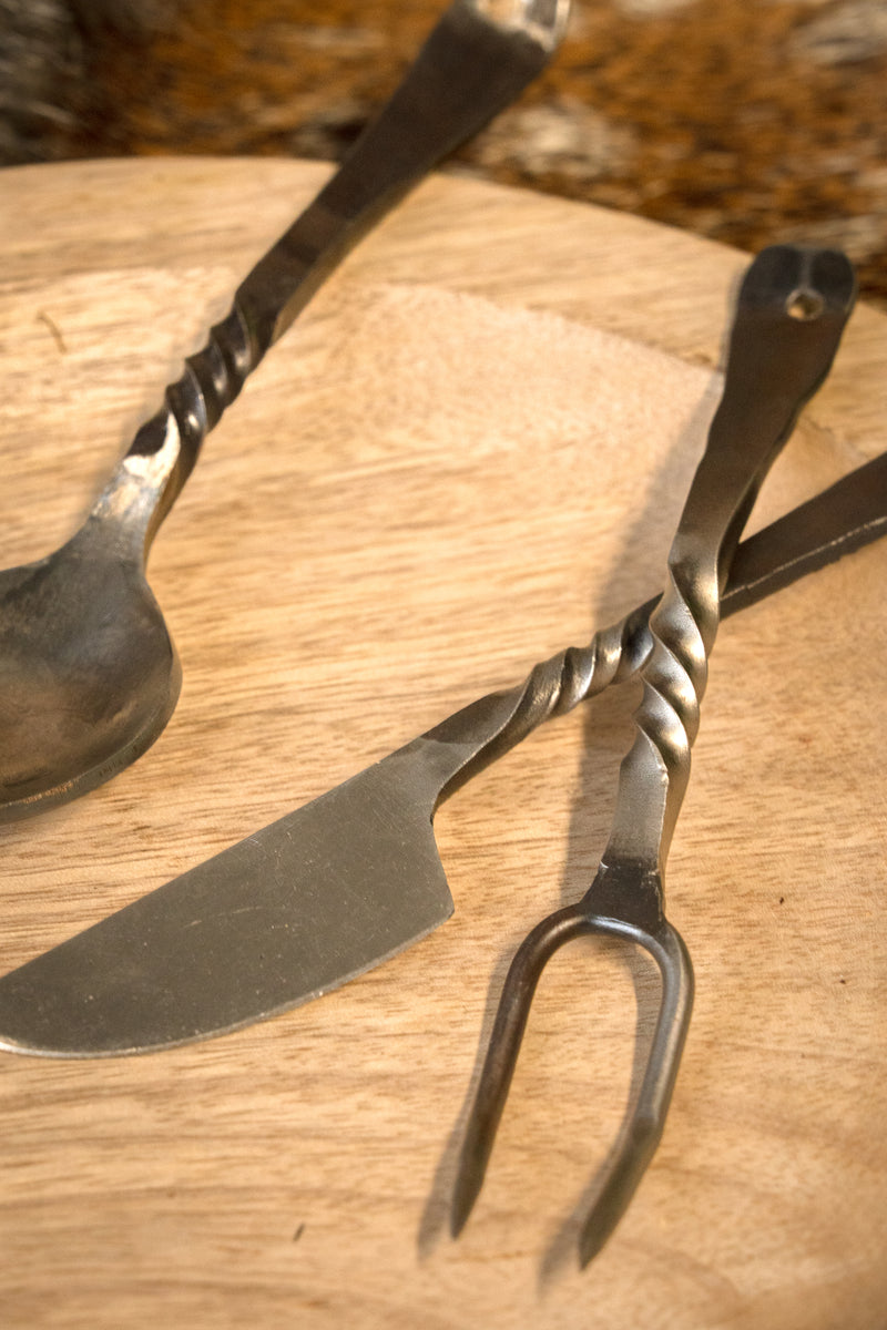 Bestekset Landsknecht met hoes, roestvrij staal