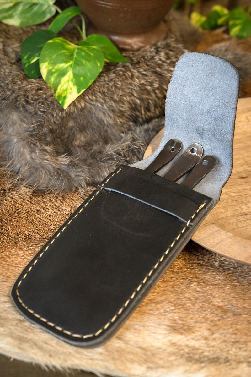 Bestekset Landsknecht met hoes, roestvrij staal