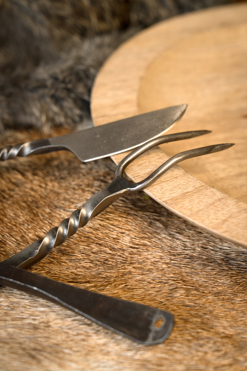 Bestekset Landsknecht met hoes, roestvrij staal