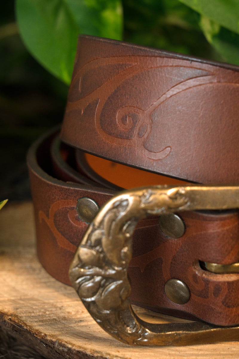 Leren riem Aranel, 130 cm, bruin