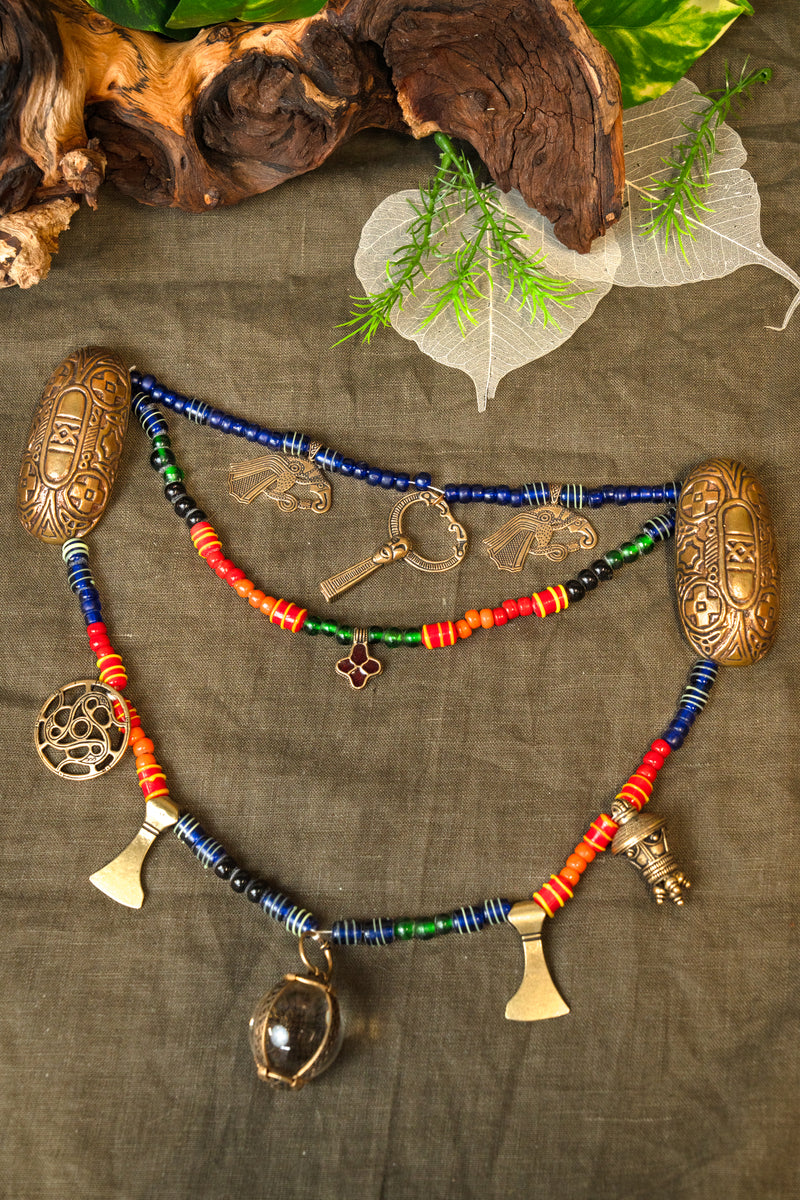 Viking glaskraal Birka, blauw, 5 stuks