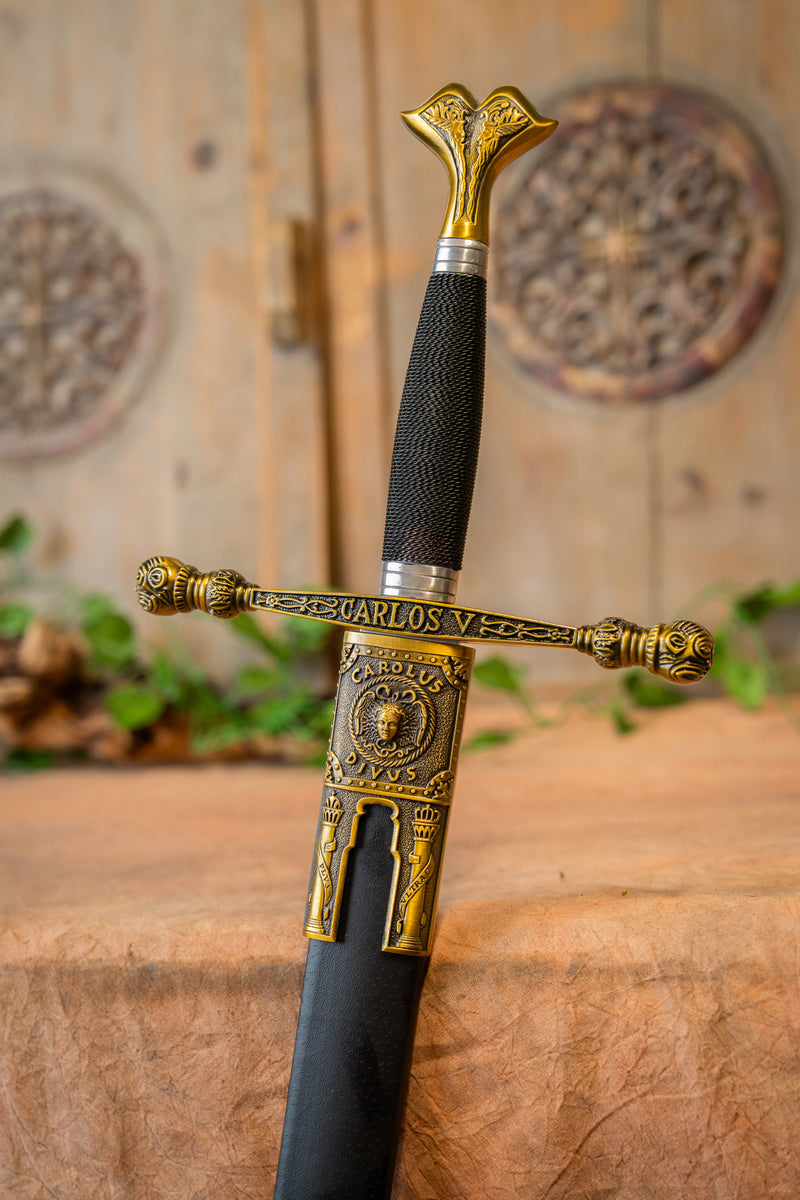 Charles V épée avec fourreau, semi-affûté 