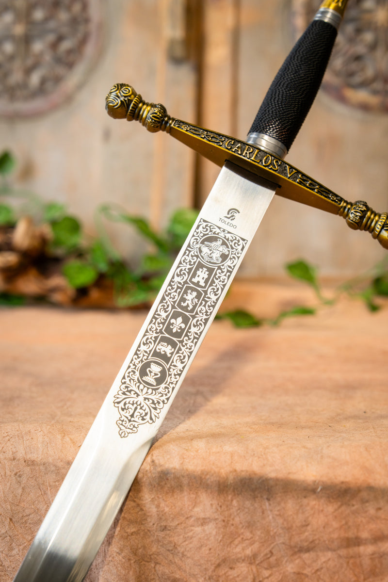 Charles V épée avec fourreau, semi-affûté 