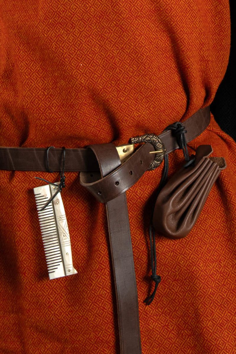 Mjuk läderpåse, mörkbrun 