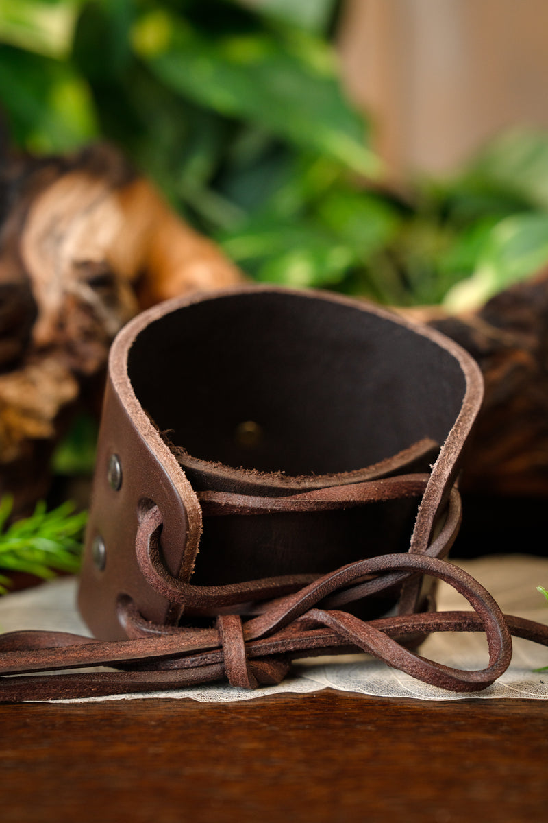 Celtas pulsera, marrón, cuero 