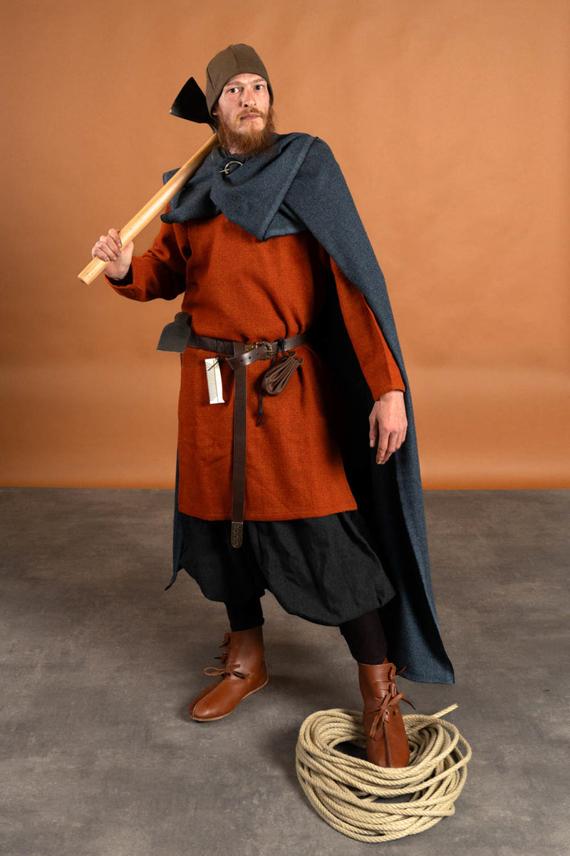 Vikingbijl, handgesmeed staal, type F, semi-scherp