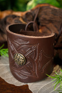 Celtas pulsera, marrón, cuero 