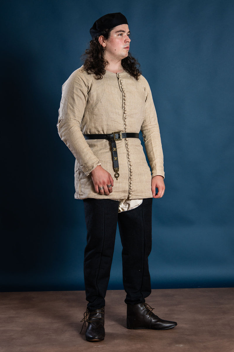 14de eeuwse pourpoint Charles de Blois, linnen, naturel