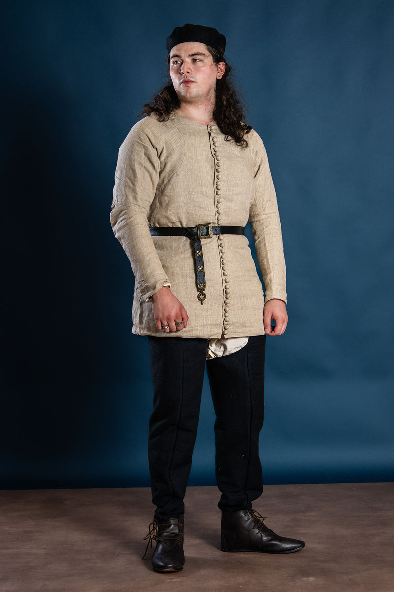 14de eeuwse pourpoint Charles de Blois, linnen, naturel