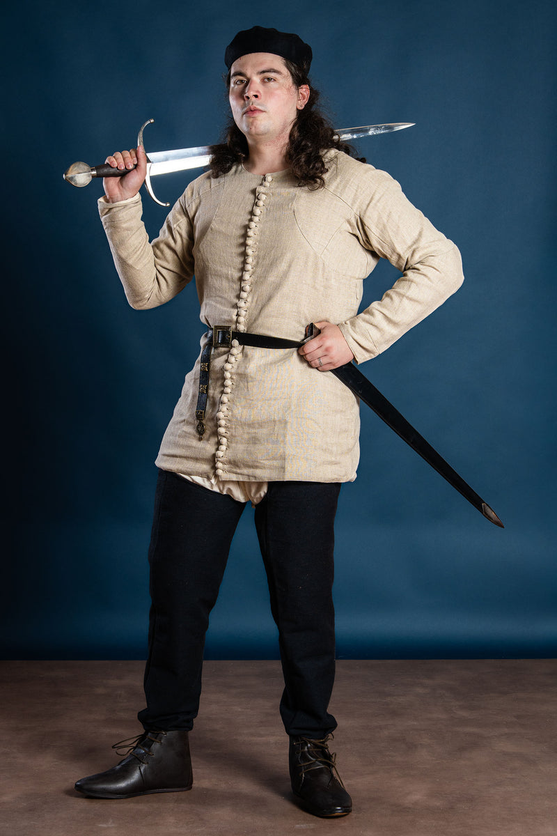 14de eeuwse pourpoint Charles de Blois, linnen, naturel