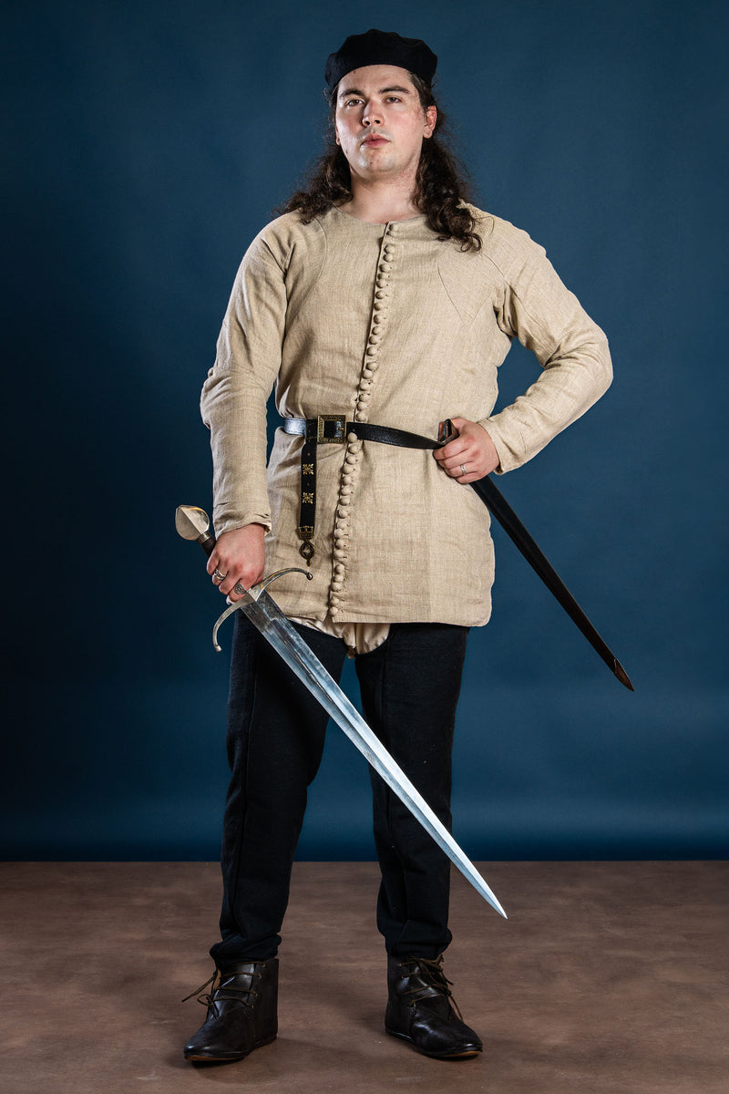 14de eeuwse pourpoint Charles de Blois, linnen, naturel