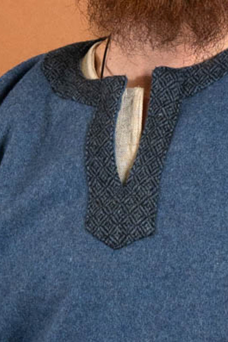 Viking tuniek Guthrum, wol, blauw