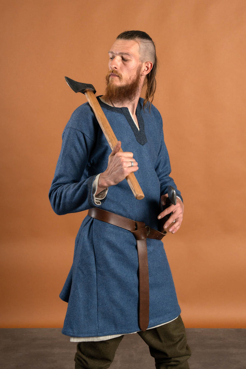 Viking tuniek Guthrum, wol, blauw