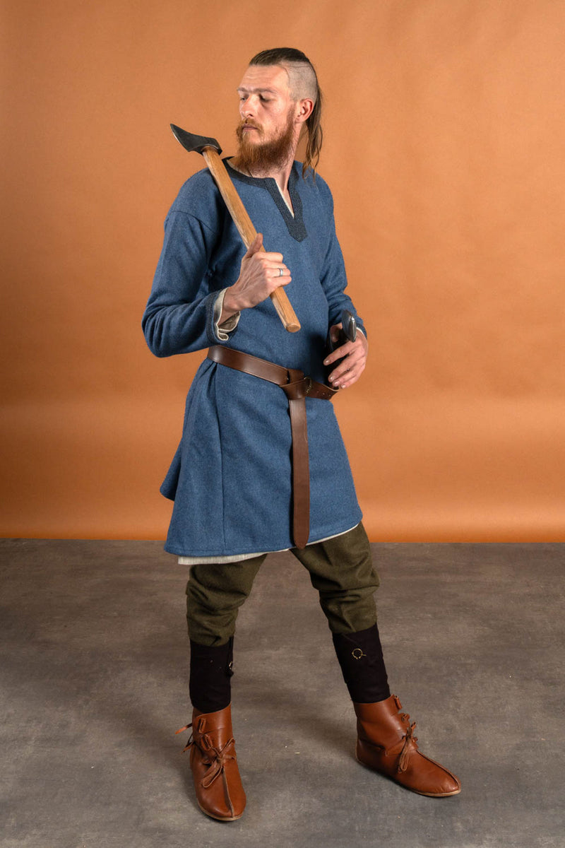 Viking tuniek Guthrum, wol, blauw
