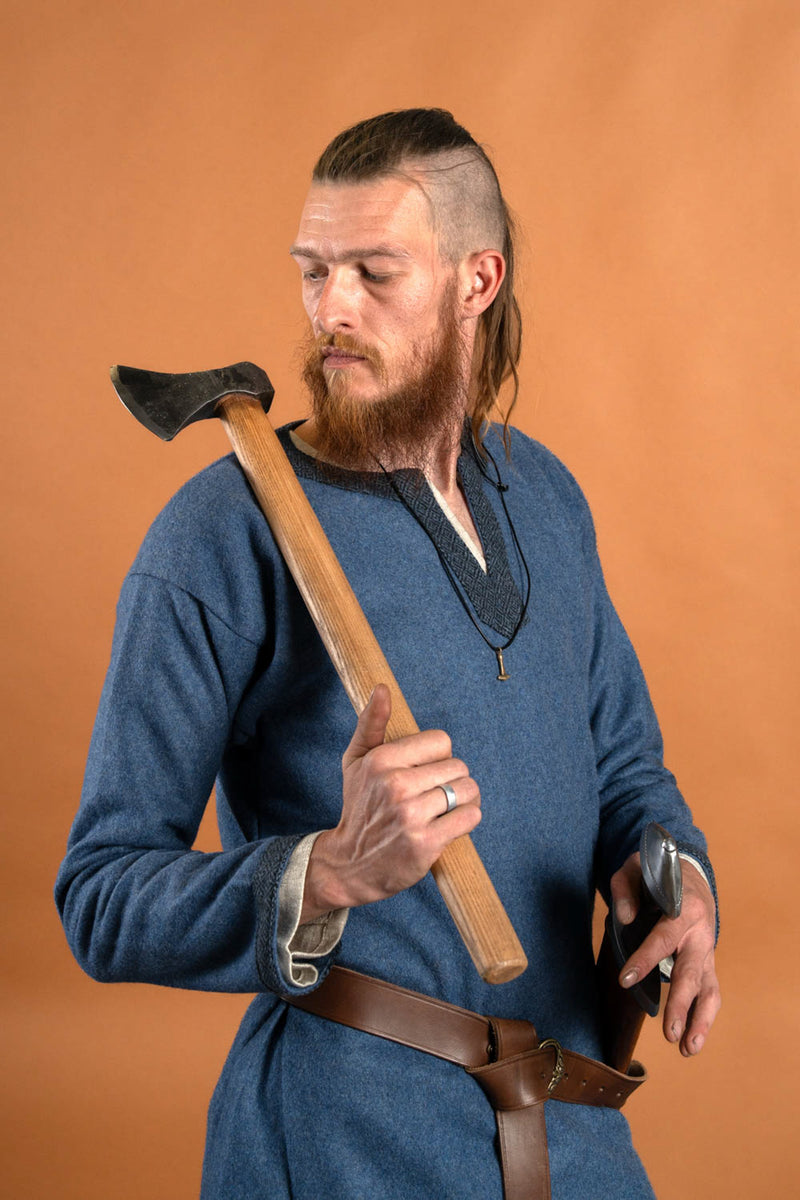 Viking hache, forgée à la main acier, type G, semi-tranchante 