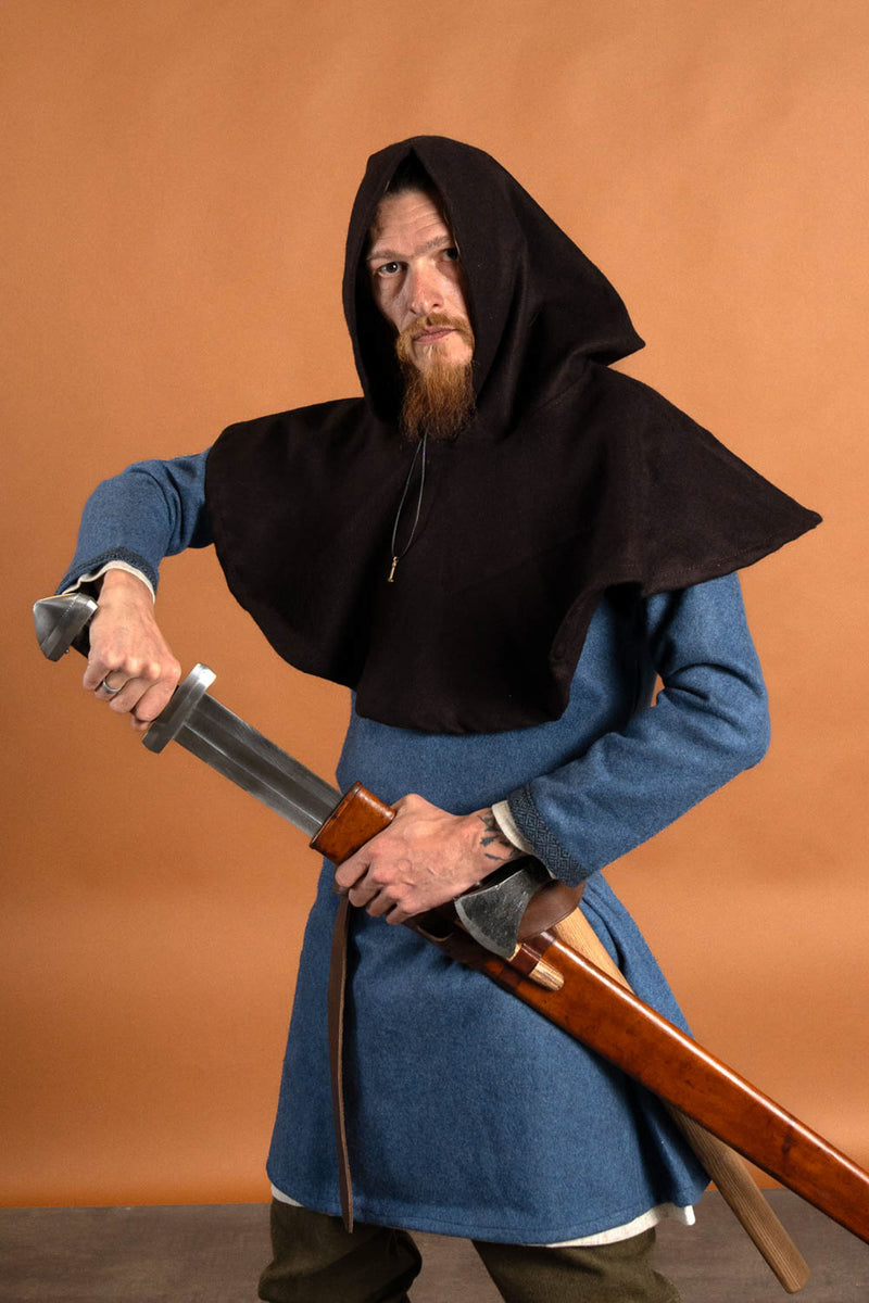Viking tuniek Guthrum, wol, blauw